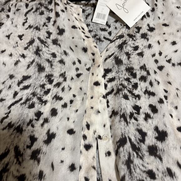 Joie Black and White Patterned Animal Blouse Small - Picture 7 of 8